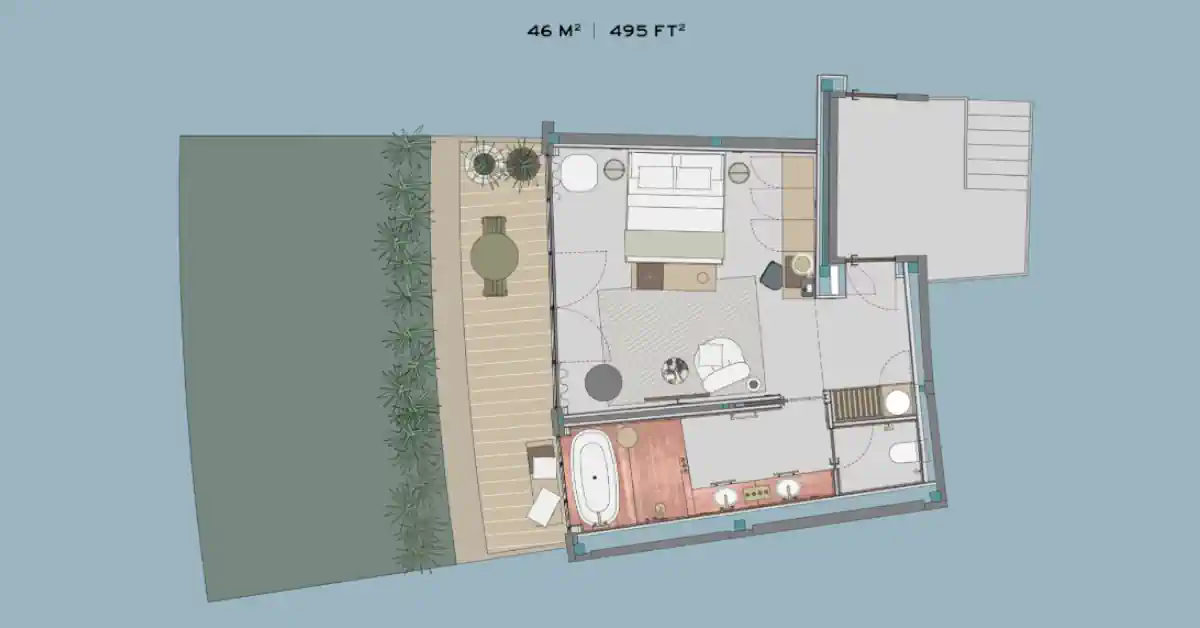 Hotel Mamula Island Garden Room Layout