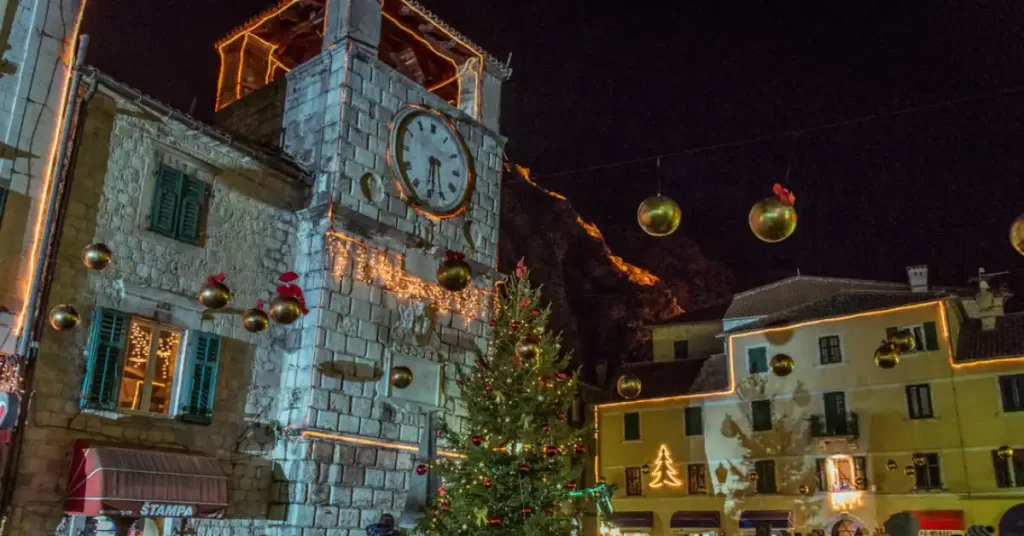 Kotor Christmas Market Clock Tower